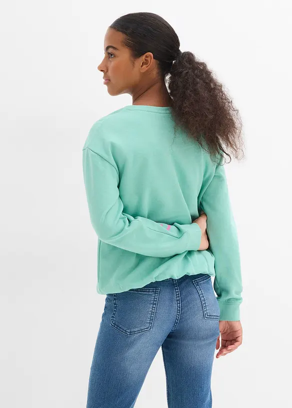 Sweatshirt i 100% økologisk bomull med boblekant, bonprix