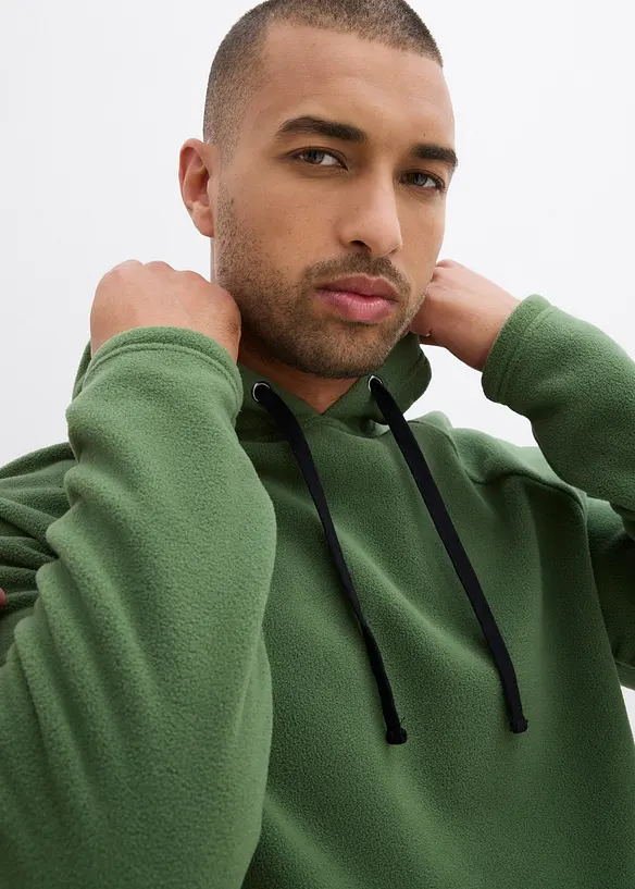 Myk fleecegenser med hette, bonprix