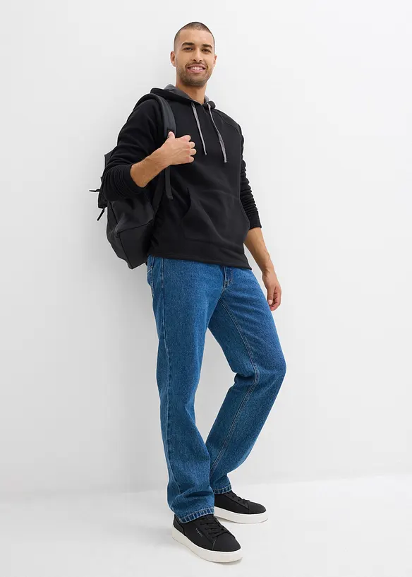 Myk fleecegenser med hette, bonprix