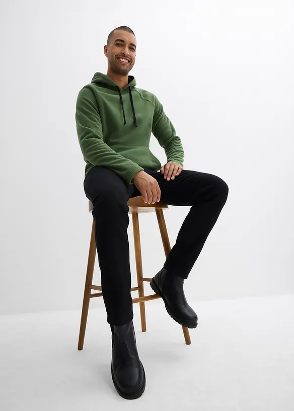 Myk fleecegenser med hette, bonprix