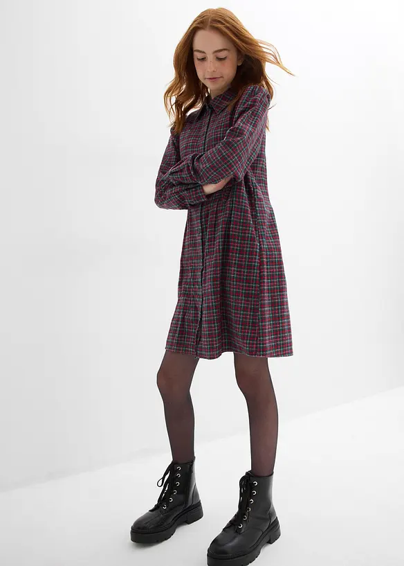 Skjortekjole av flanell, bonprix