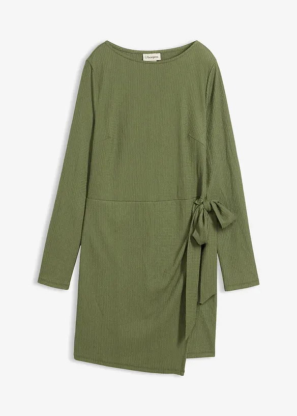 Trikotkjole i barcrepe, bonprix