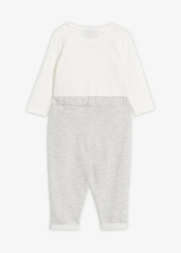 Body, bukse og sløyfe i 100% økologisk bomull (3-delt sett), bonprix