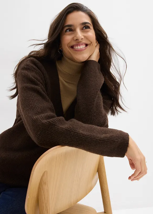 Strikket genser med V-hals, bonprix