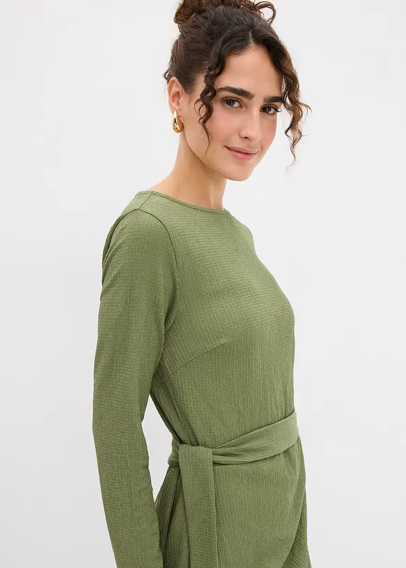 Trikotkjole i barcrepe, bonprix