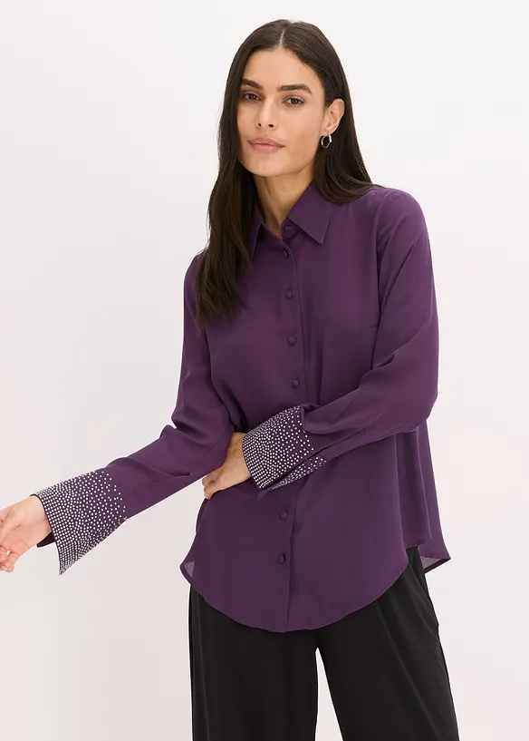 Skjorte med glitterstener, bonprix