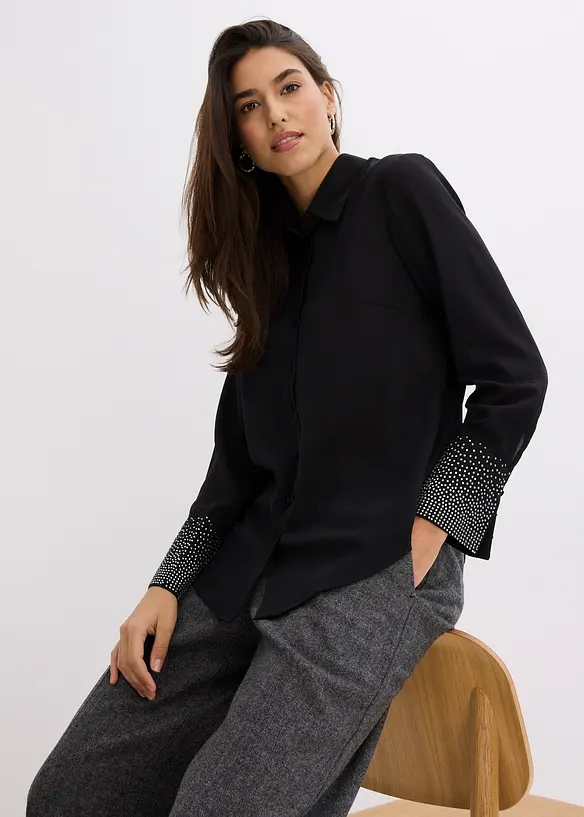 Skjorte med glitterstener, bonprix