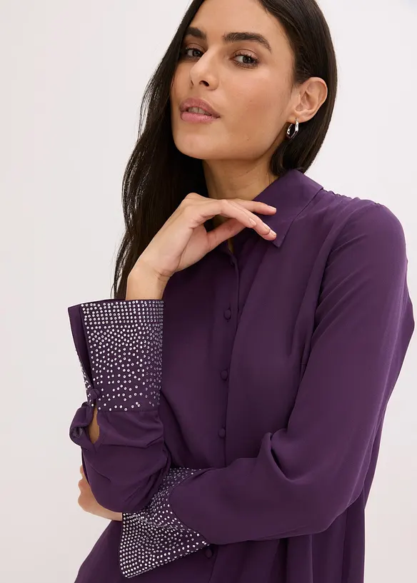 Skjorte med glitterstener, bonprix