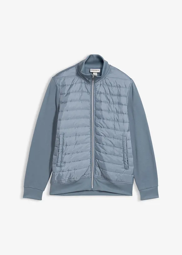 Sweatjakke i materialmiks, bonprix