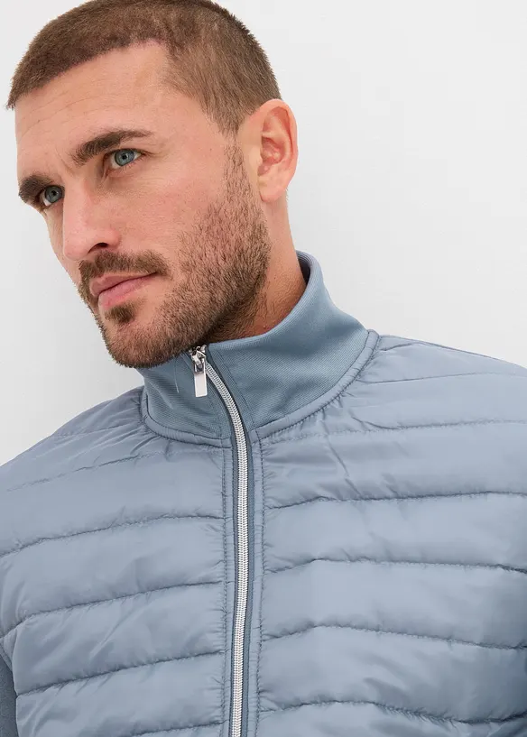 Sweatjakke i materialmiks, bonprix