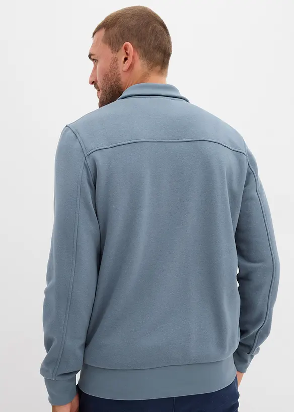 Sweatjakke i materialmiks, bonprix