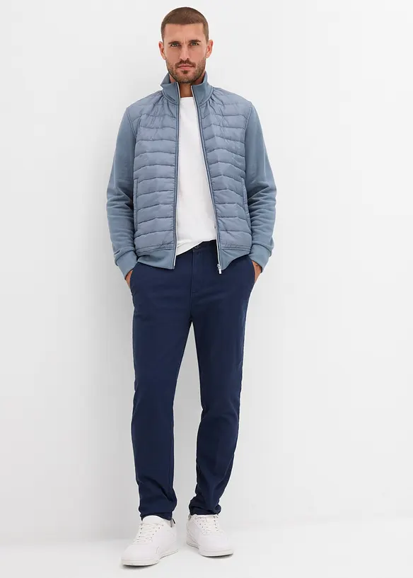 Sweatjakke i materialmiks, bonprix