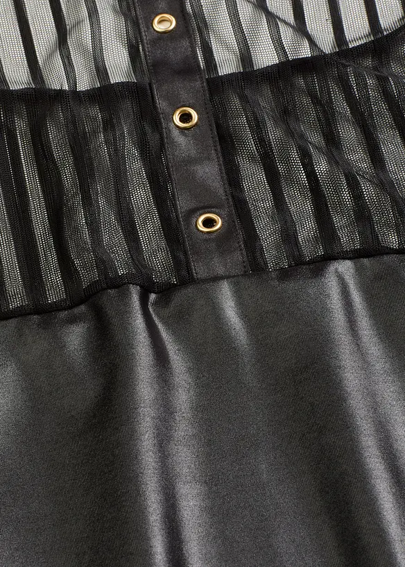 Halterneckkjole i wetlook, bonprix