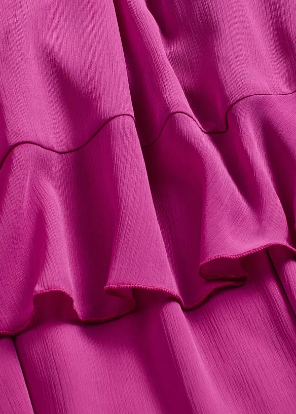 Chiffonkjole med volanger, bonprix