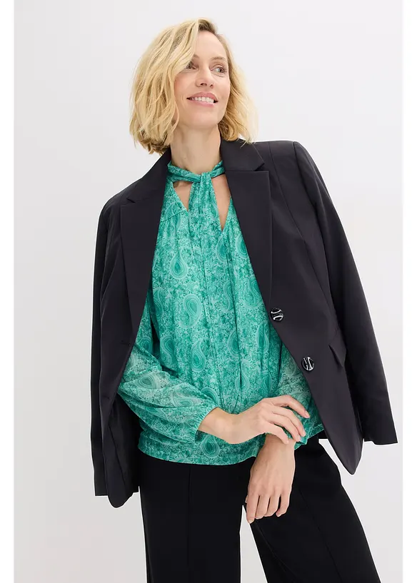 Langermet topp av delikat mesh, bonprix