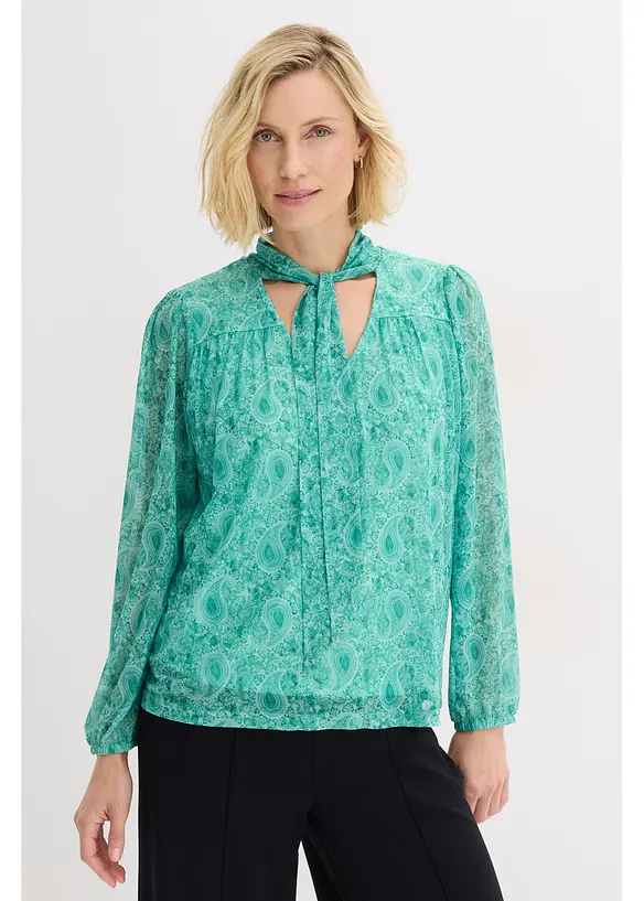 Langermet topp av delikat mesh, bonprix