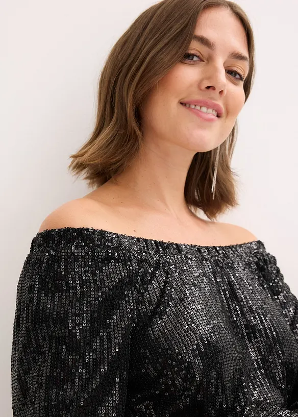 Singoalla-topp i oversized modell med paljetter, bonprix