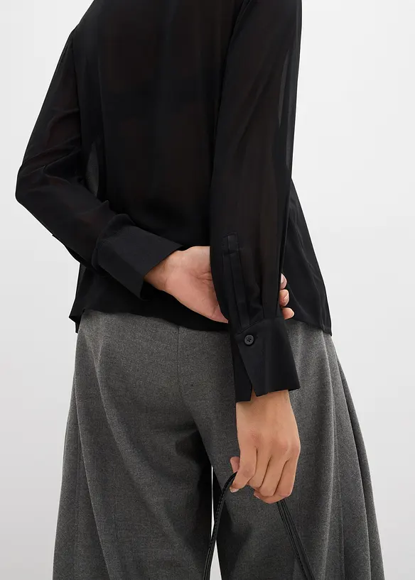 Skjorte med innfelling i sateng, bonprix