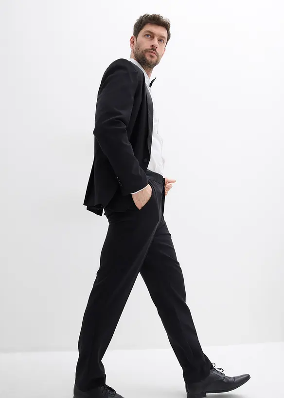 Smoking-bukse med stretchandel, Slim Fit, bonprix