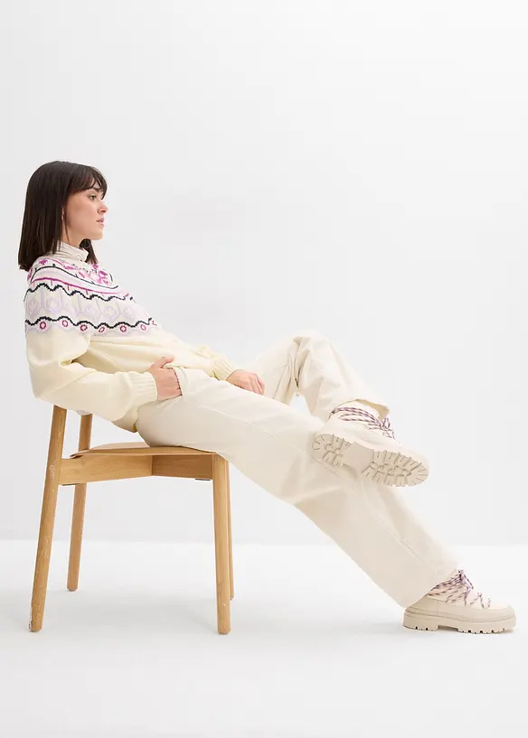 Vid kordfløyelsbukse, bonprix