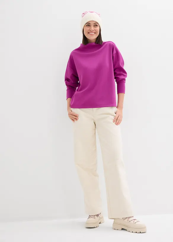 Oversized sweatshirt av mykt scubamateriale, bonprix