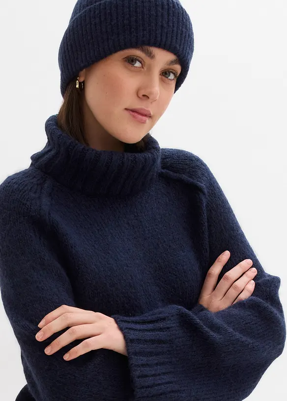 Oversized, grovstrikket genser, bonprix