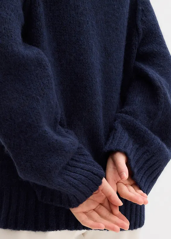 Oversized, grovstrikket genser, bonprix