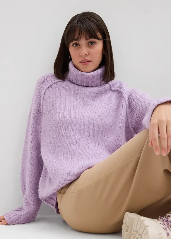 Oversized, grovstrikket genser, bonprix