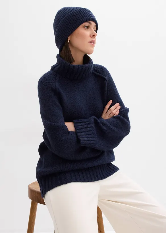 Oversized, grovstrikket genser, bonprix