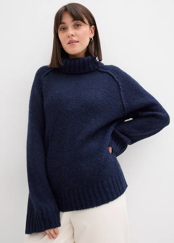 Oversized, grovstrikket genser, bonprix