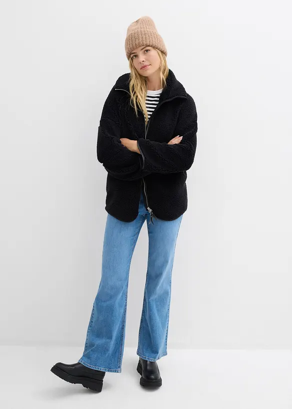 Oversized jakke i pilefleece, bonprix