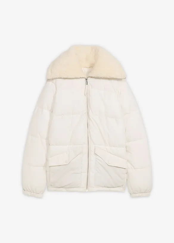 Vattert jakke med pilékrage, bonprix