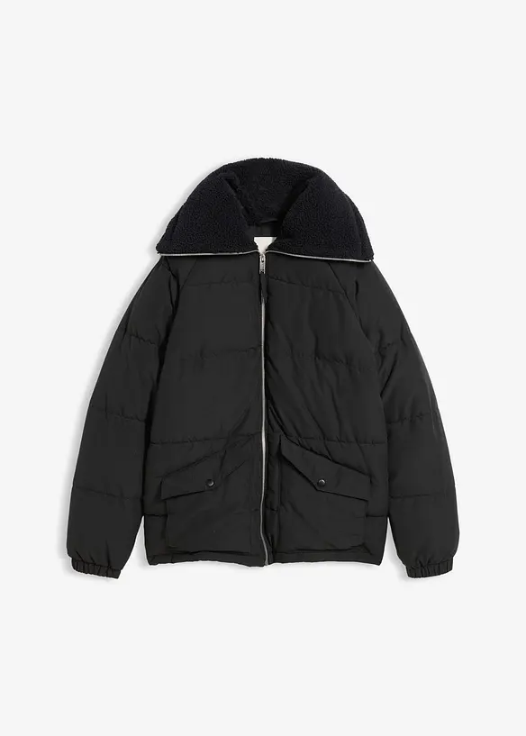 Vattert jakke med pilékrage, bonprix