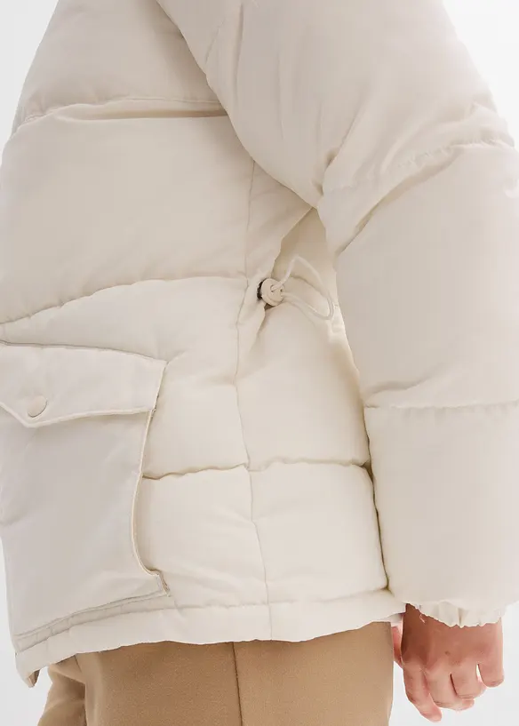 Vattert jakke med pilékrage, bonprix