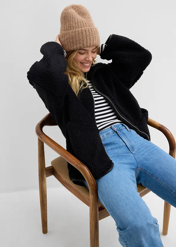 Oversized jakke i pilefleece, bonprix