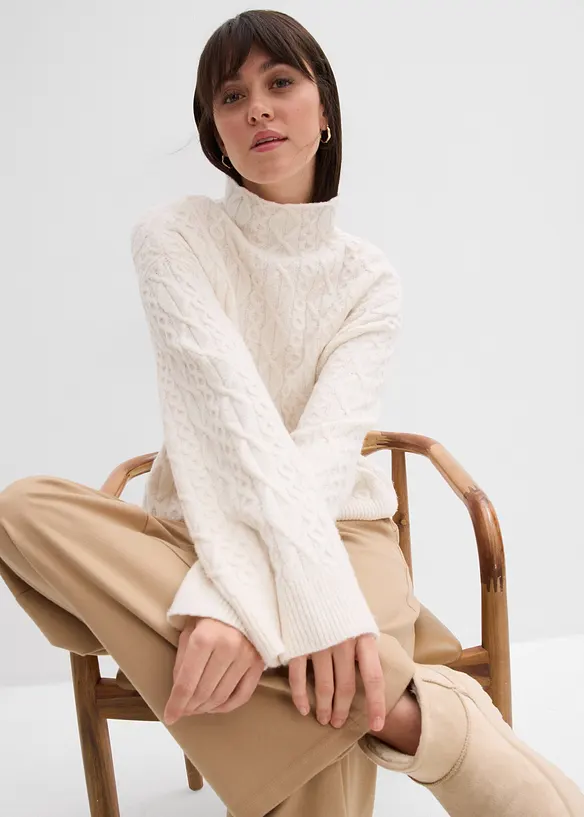 Kabelstrikket genser, bonprix