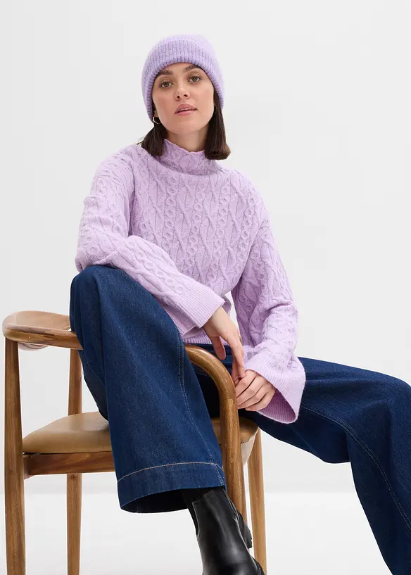 Kabelstrikket genser, bonprix