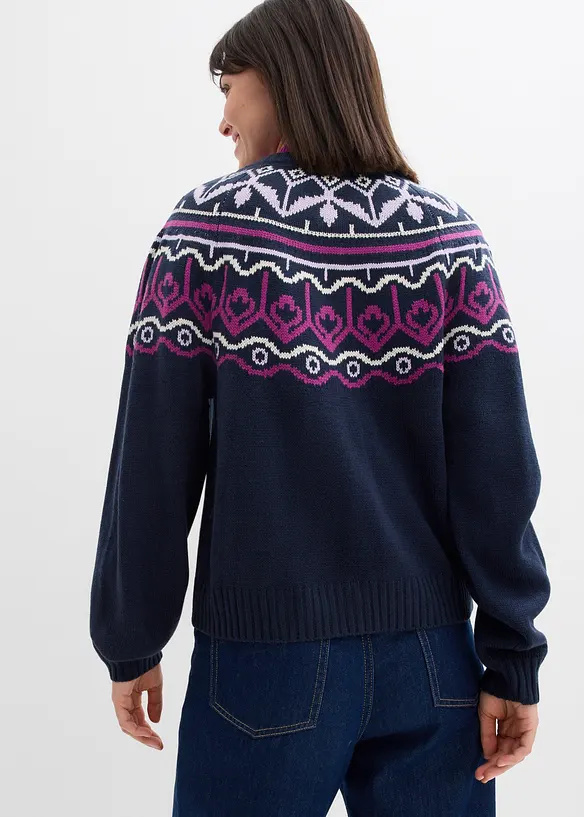 Oversized cardigan med koftem&oslash;nster, bonprix