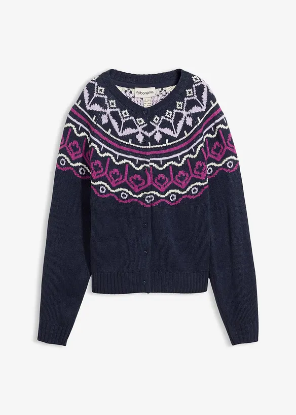 Oversized cardigan med koftem&oslash;nster, bonprix
