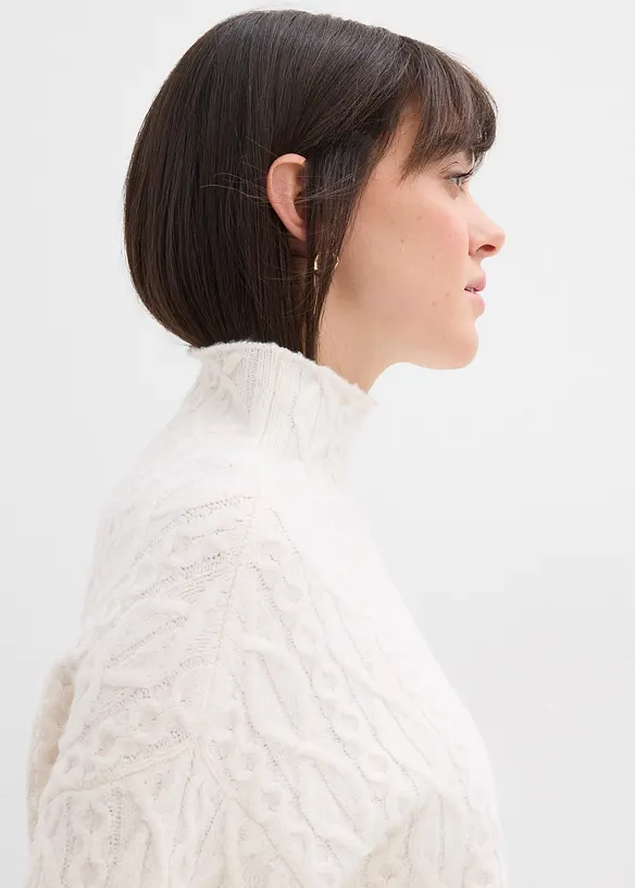 Kabelstrikket genser, bonprix