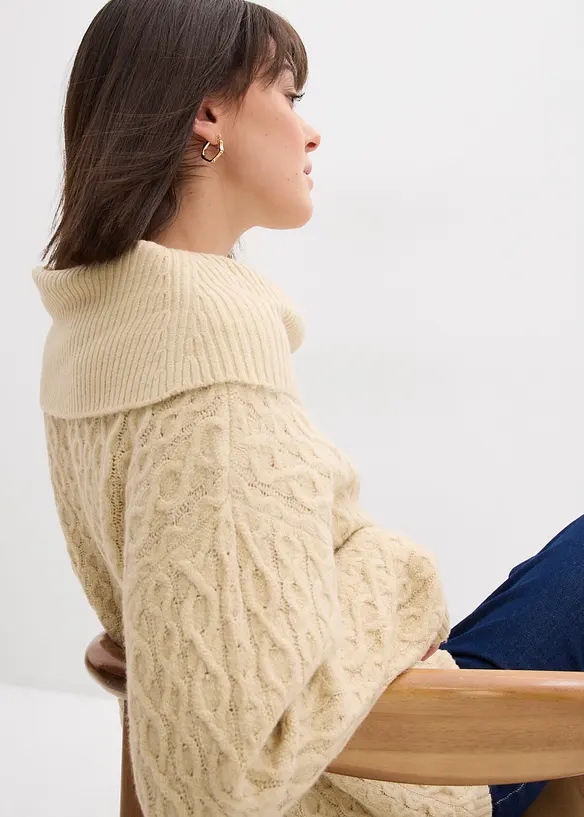 Kabelstrikket genser, bonprix