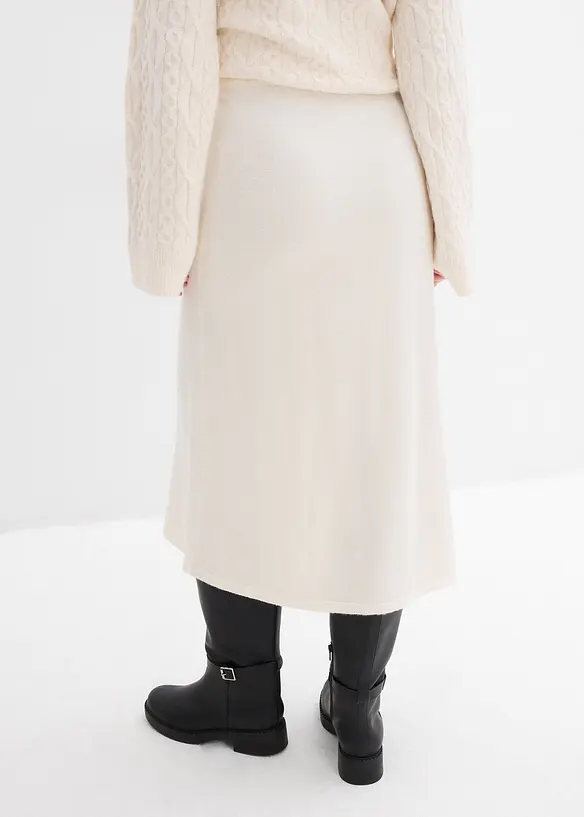 Strikket midiskj&oslash;rt i myk viskosemiks, bonprix