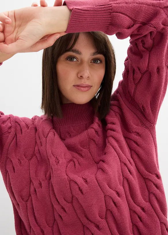 Oversized genser i myk viskosemiks, bonprix