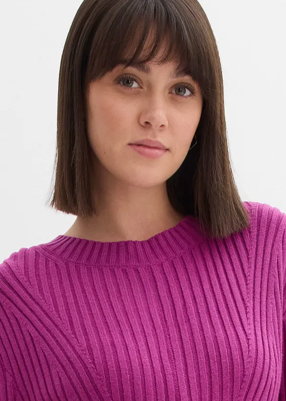 Strikket minikjole i myk viskosemiks, bonprix