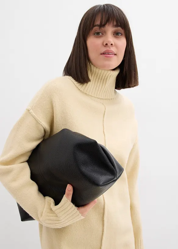 Strikket kjole med pyntesøm, bonprix