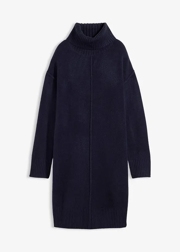 Strikket kjole med pyntesøm, bonprix