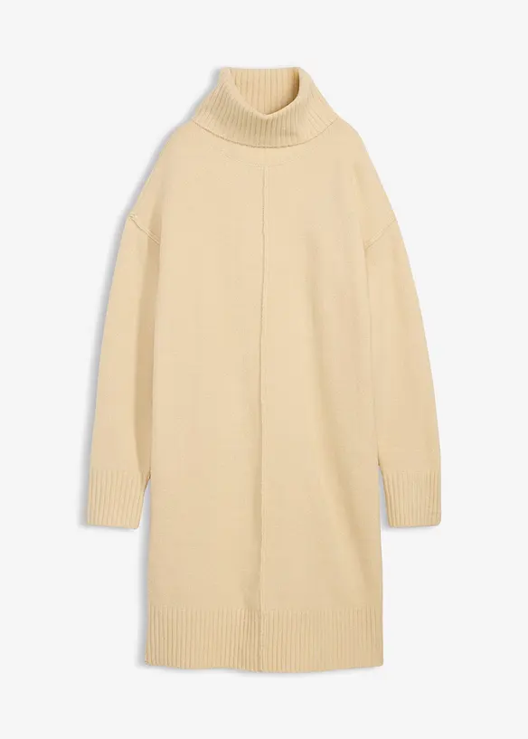 Strikket kjole med pyntesøm, bonprix