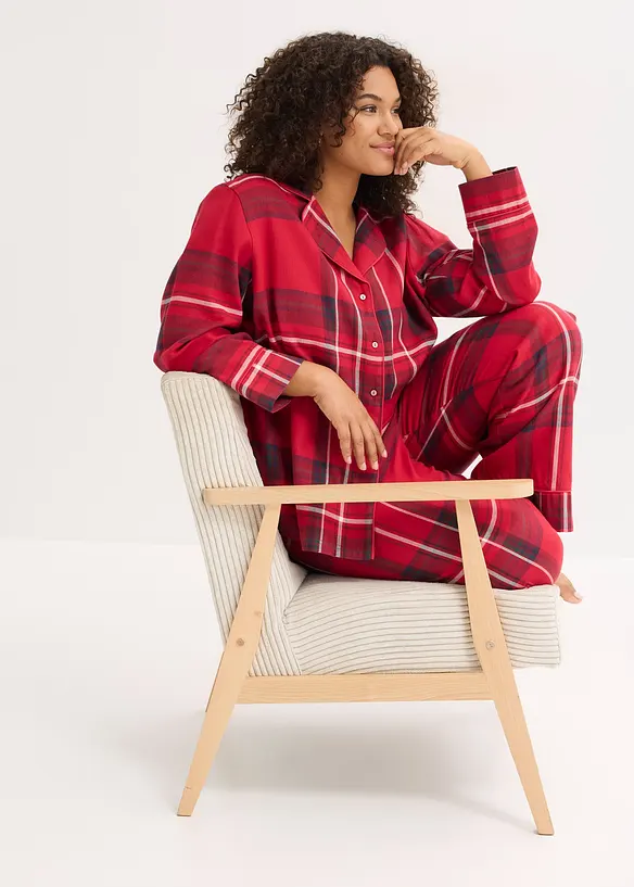 Vevd pyjamas i flanell, bonprix