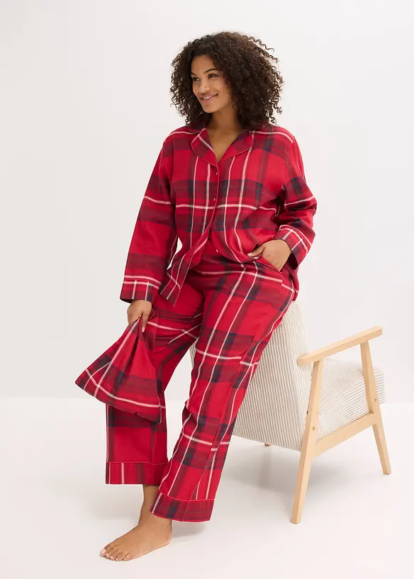 Vevd pyjamas i flanell, bonprix
