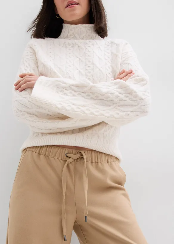 Bukse i ullstil med komfortlinning, bonprix